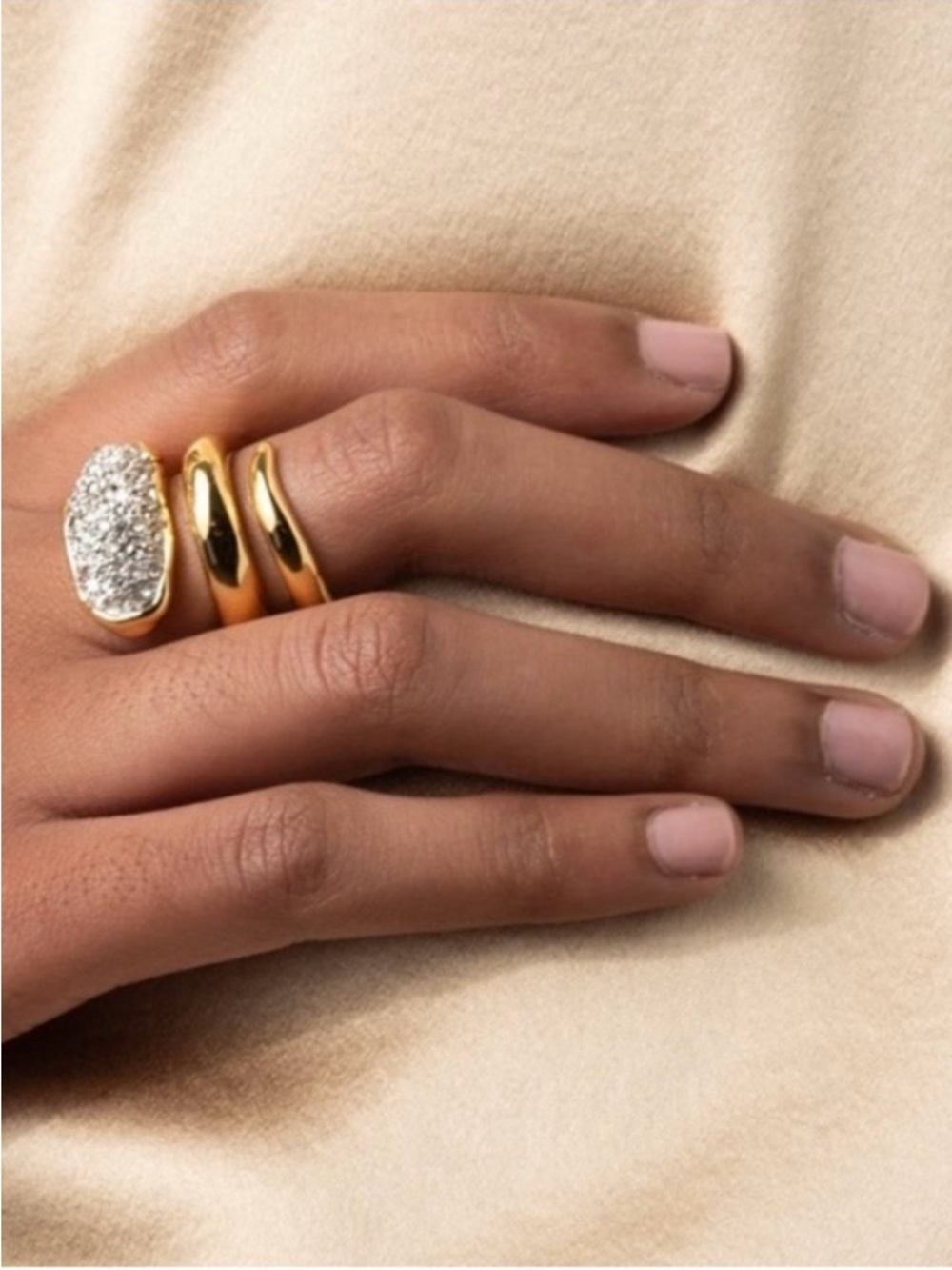 ALEXIS BITTAR • Solanales Crystal Coiled Serpentine Pebble Ring